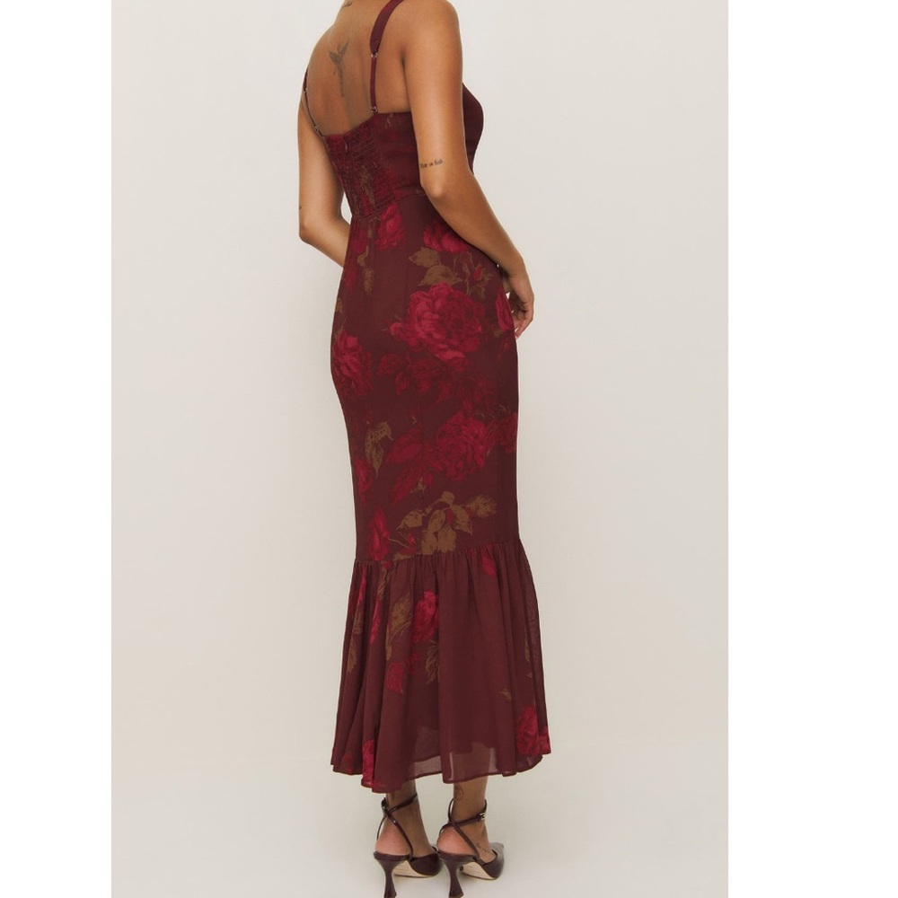 Reformation Irisa Floral Trumpet Dress Size 2 - Picture 4 of 9